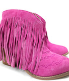 Amos Fringe Ankle Bootie in Suede