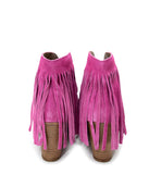 Amos Fringe Ankle Bootie in Suede