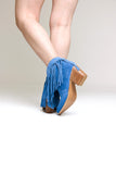 Amos Fringe Ankle Bootie in Suede