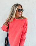 Zoey Athleisure top-Coral