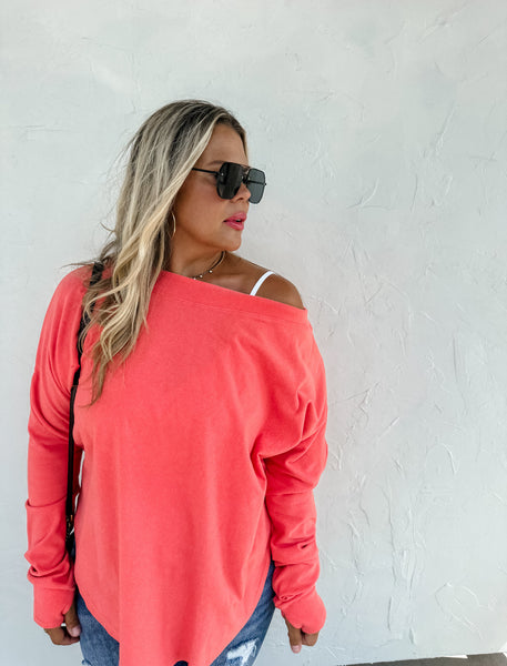 Zoey Athleisure top-Coral