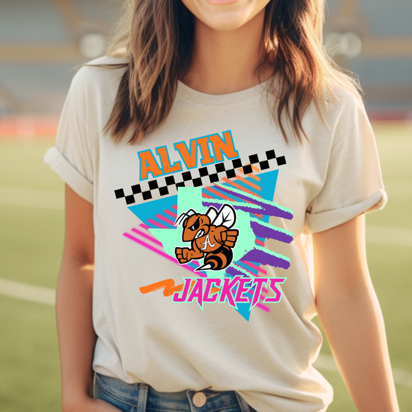 Retro Funky School Spirit Tee- Football Graphic T-shirt
