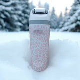 Pink and White Leopard 20 oz Insulated Tumbler