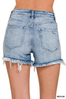 Raw Frayed Hem Ripped denim shorts