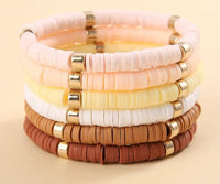 Colorful soft Clay Beaded Boho Bracelets