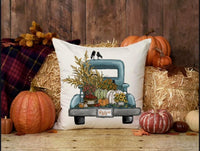 Blue Truck Fall pillow cover