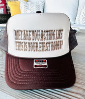 First Rodeo Embroidered Brown & Tan Trucker Hat