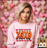 XOXO on Light Pink Sweatshirt