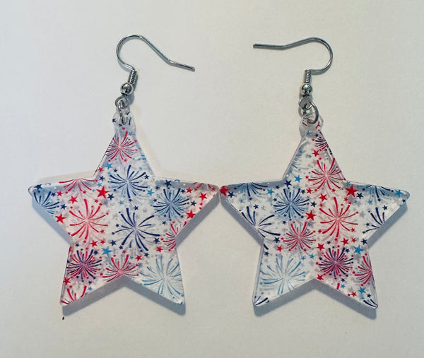 Patriotic Firecracker Acrylic Stars