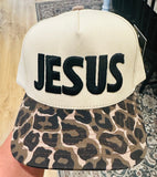 JESUS ON A LEOPARD AND NATURAL HAT