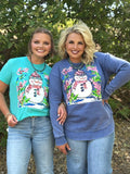Callie Ann Stelter Snowman Tee and Poncho Sweatshirt