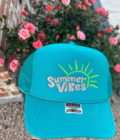 Summer Vibes Embroidered Jade Trucker Hat