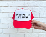 Santa Define Good DTF Printed Red & White Trucker Hat