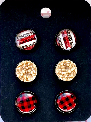 Autumn Buffalo Plaid Earring Set- Brushstroke Collection