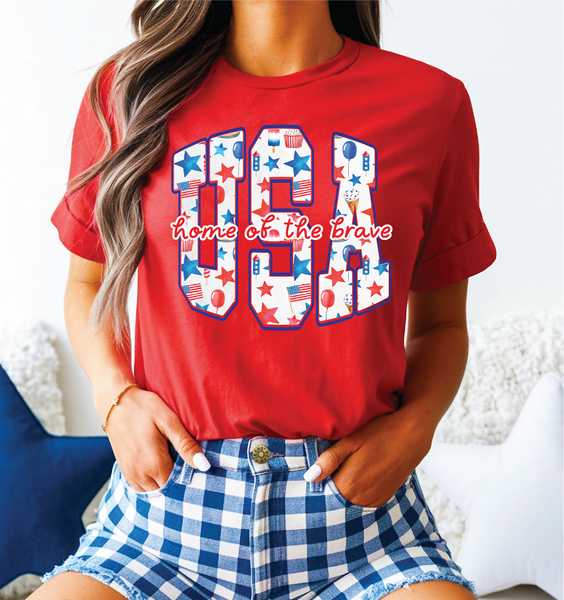 USA Home of the Brave GRAPHIC TEE