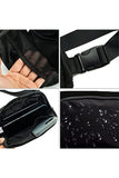 Black Waterproof Zipped Fanny Pack Crossbody Sling Bag