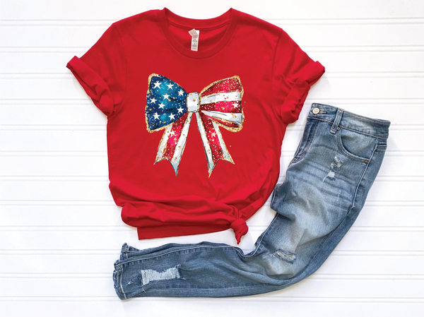 American Flag Bow GRAPHIC TEE