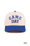 Game Day Two Tone Canvas Cotton Cap- Blue