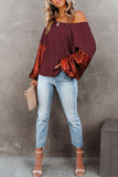 Black Cross Backless Sequin Bishop Sleeve Top