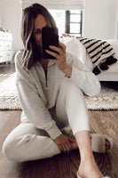 Gray Zipper Pullover and Joggers Plus Size Outfits