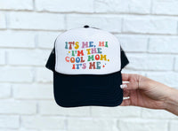 Cool Mom DTF Printed Black & White Trucker Hat