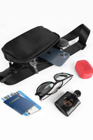 Black Waterproof Zipped Fanny Pack Crossbody Sling Bag