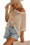 Fishnet Knit Ribbed Round Neck Short Sleeve Tee