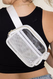 Bright White Adjustable Straps Zipper Clear Waist Bag