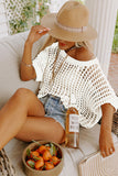 Fishnet Knit Ribbed Round Neck Short Sleeve Tee