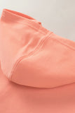 Orange Snap Button Long Sleeve Oversized Hoodie