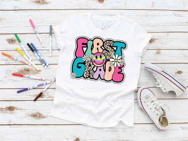 1st Grade Leopard Graphic Tee