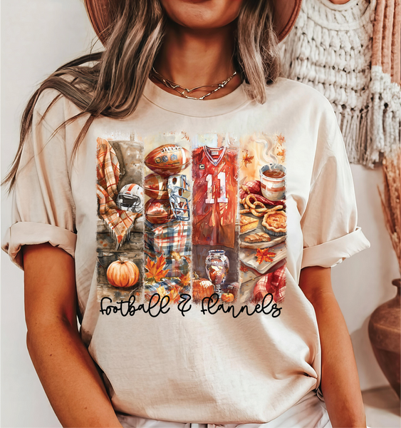 Football and Flannels Fall Graphic T-shirt