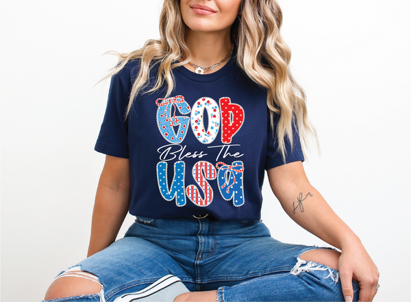 God Bless The USA Patriotic Graphic T-Shirt