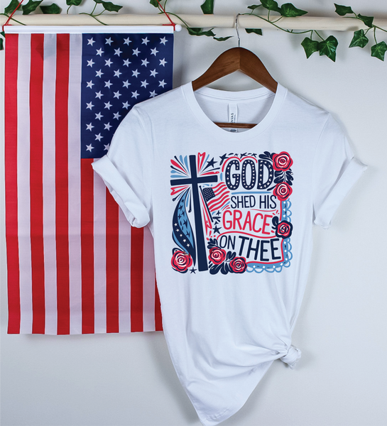 God Shed His Grace on Thee Patriotic Tee