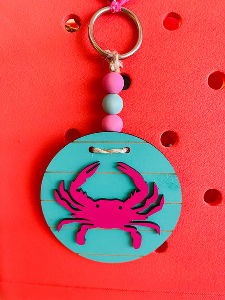 Crab Wood Bag Tag