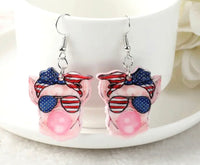 USA Pig & Bubblegum Acrylic Earrings