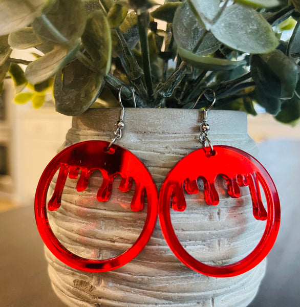 Acrylic Blood Dripping Earrings