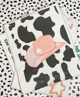 Cowprint/ Pink hat