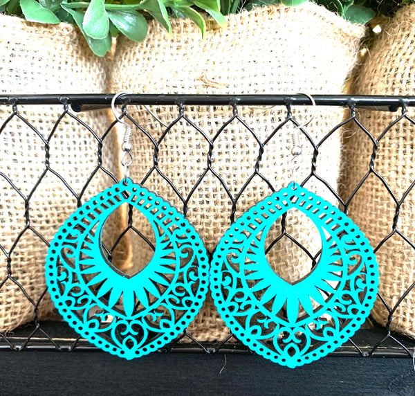 Turquoise Mandalas Dangle Earrings