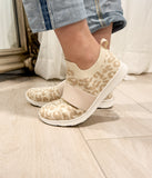 Jia Knit Sneaker in Cream Leopard