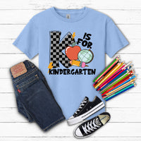 K is for Kindergarten- Checkered