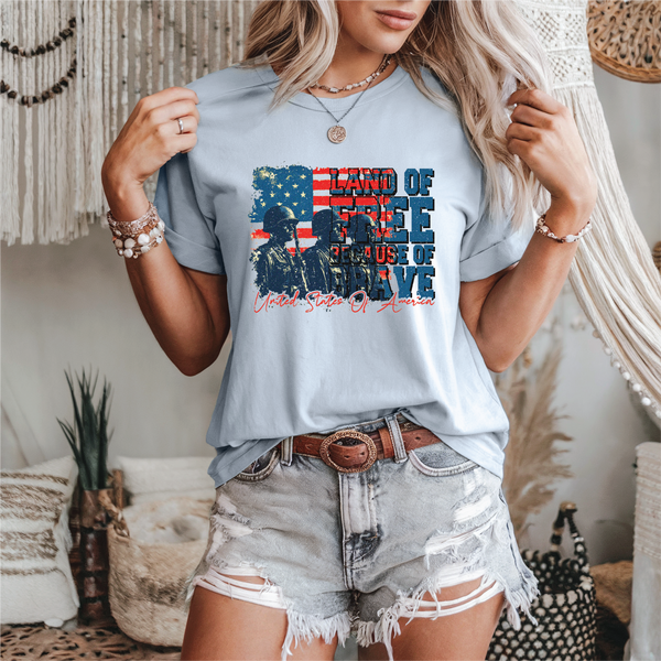 Land Of The Free Because Of The Brave Patriotic Tee