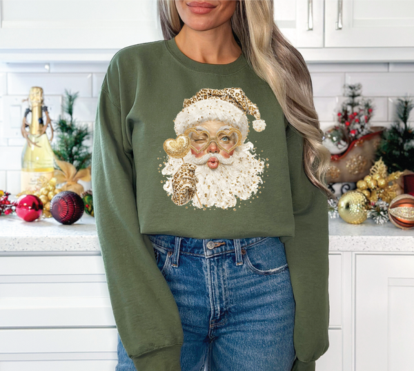 Leopard Kissing Santa