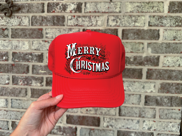 Merry Christmas Red foam trucker hat