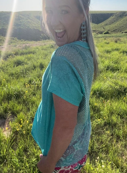 Hit The Backroads Rhinestones Top