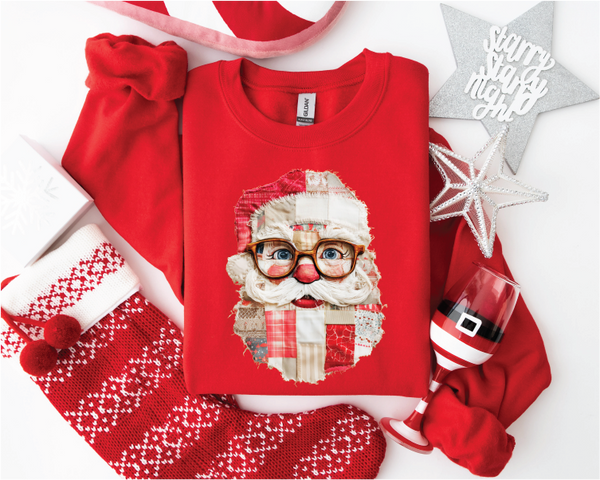 Patch Santa-Christmas Graphic Sweatshirt