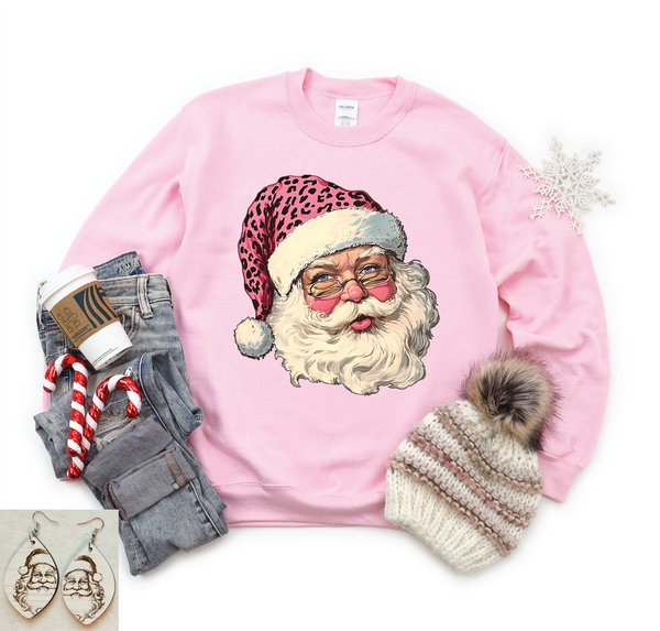 Pink Leopard Hat Santa