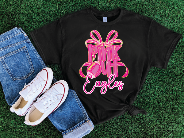 Pink Out Spirit Tee Football- Graphic T-shirt