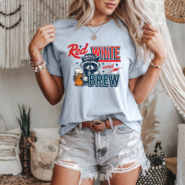 Red White and Brew Patriotic Graphic Tee