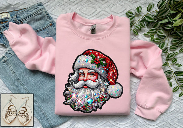 Faux Rhinestone Santa